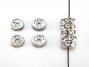 Rhinestone Silver Plated 6mm Rondelle Spacer